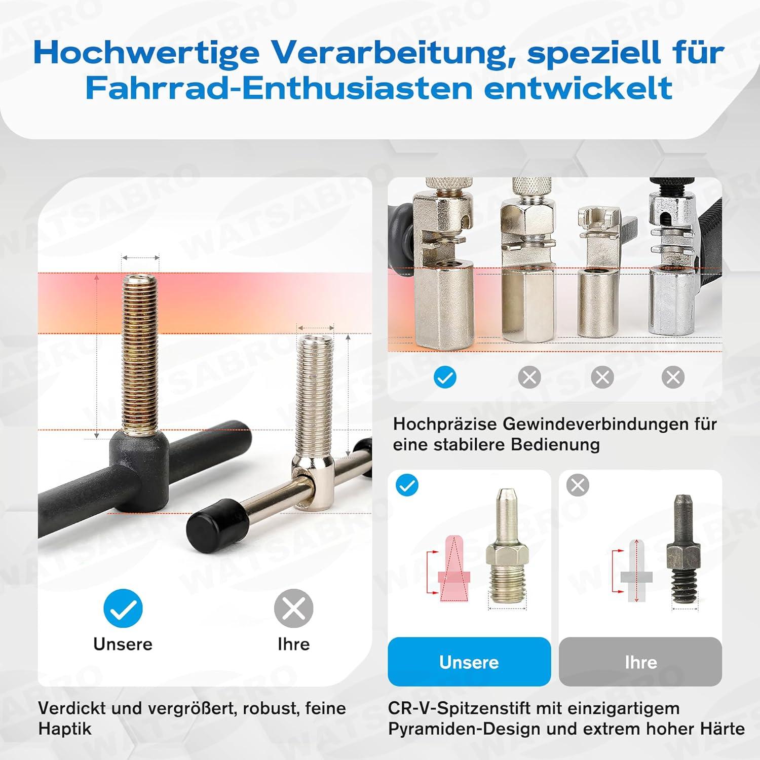 Fahrrad Kettennieter Werkzeug Entfernen Anbringen Singlespeed Ketten 6-12-Fach