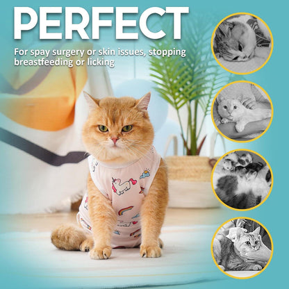 Katzen Body Erholungsanzug Modal Kastration Leckschutz Suit Unicorn