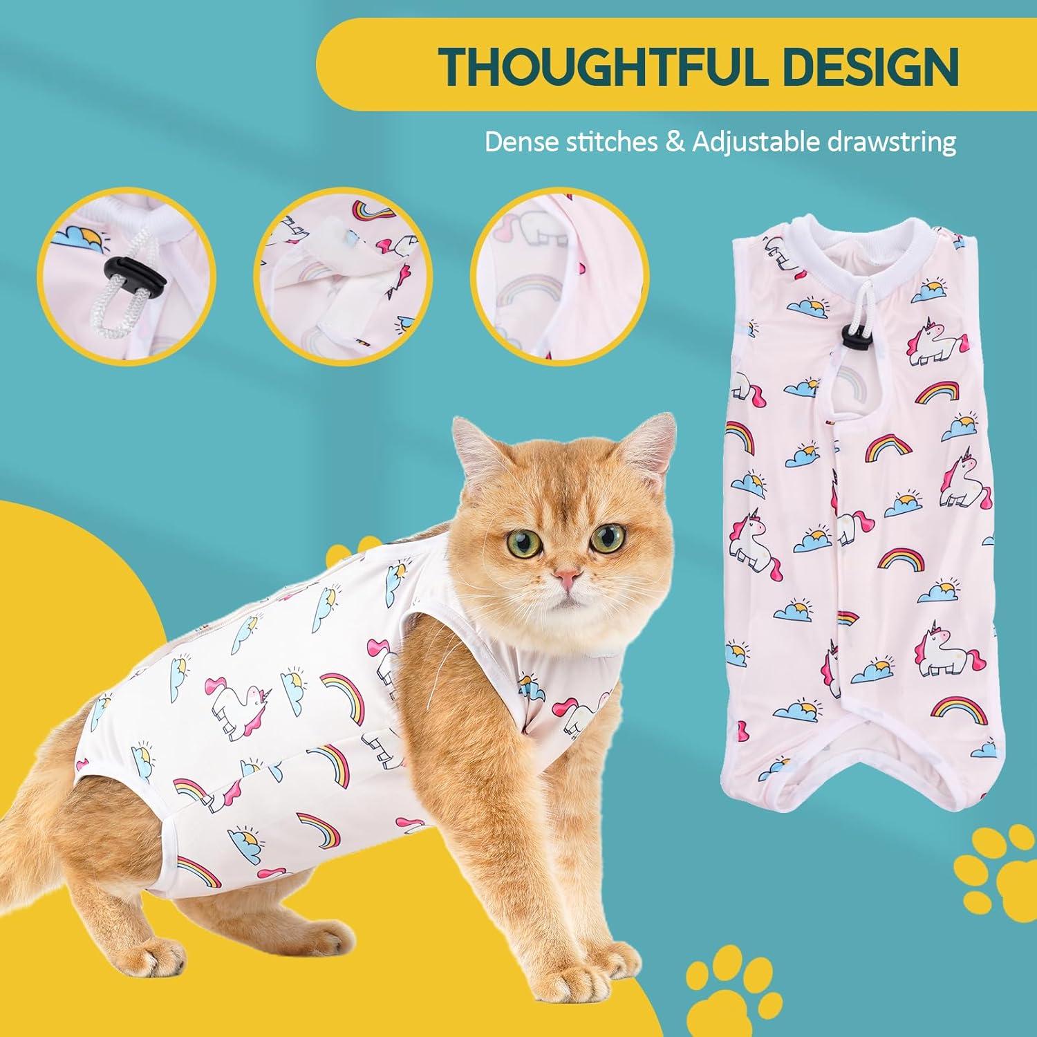 Katzen Body Erholungsanzug Modal Kastration Leckschutz Suit Unicorn