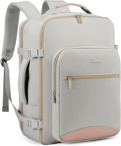 Handgepäck Rucksack 40L Groß Reiserucksack Damen 17 Zoll Laptop Grau