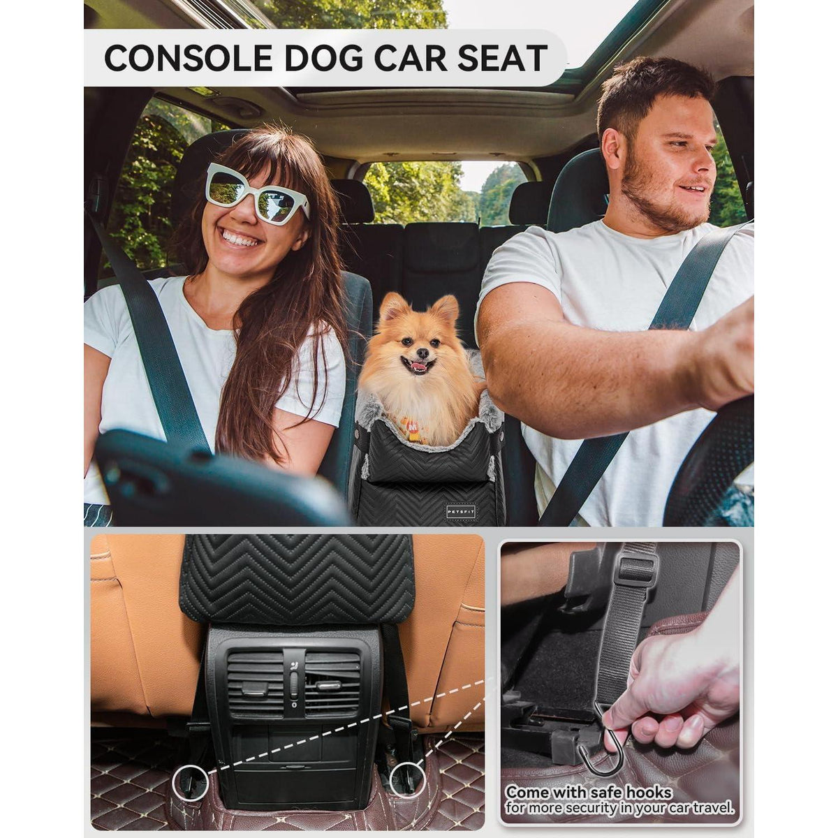 Hundesitz Mittelkonsole Auto für kleine Hunde bis 4kg