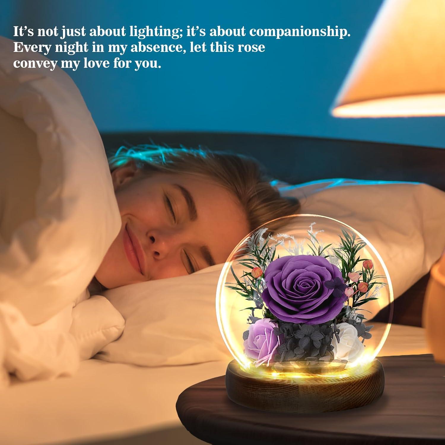 Ewige Rose Glas Licht Infinity Rosen Geschenk Muttertag Valentinstag