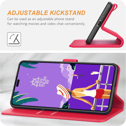 Honor 200 Lite Handyhülle - Premium Leder Klapphülle mit Kartenschlitzen und Standfunktion - Rot