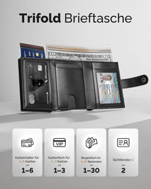 Herren Geldbörse RFID Kartenetui Slim Wallet Große Kapazität
