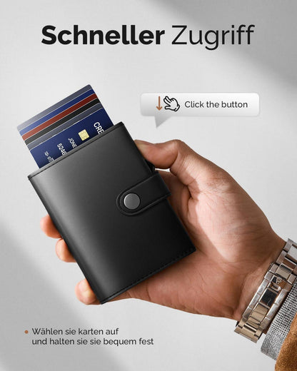 Slim Wallet Herren RFID Geldbörse Kartenetui Münzfach Magnetisch