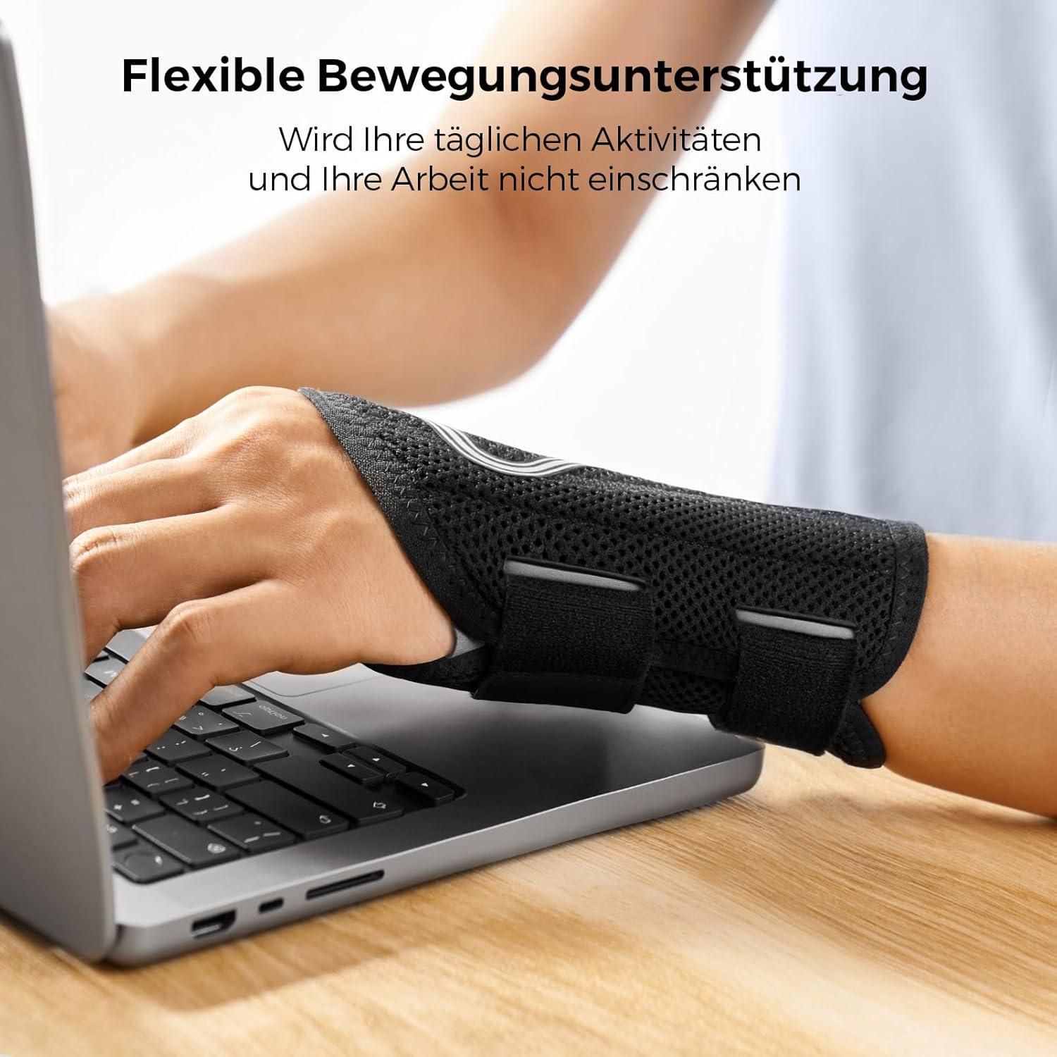 FREETOO Handgelenkschiene Beidhändig, Karpaltunnel Stützstange, Atmungsaktiv Verstauchung Arthritis