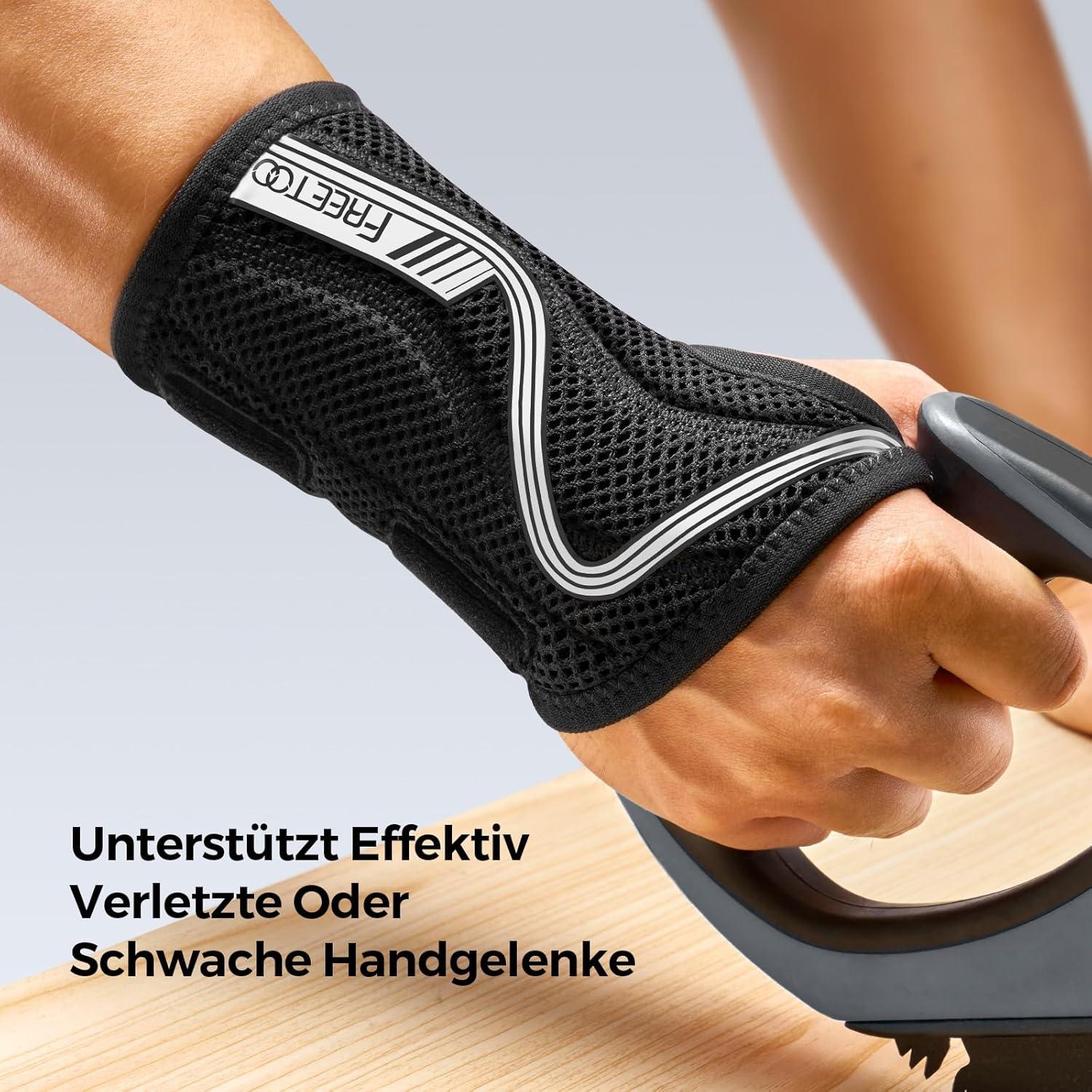 FREETOO Handgelenkschiene Beidhändig, Karpaltunnel Stützstange, Atmungsaktiv Verstauchung Arthritis