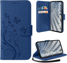 AROYI Google Pixel 8A 5G Leder Wallet Flip Hülle Dunkel Blau