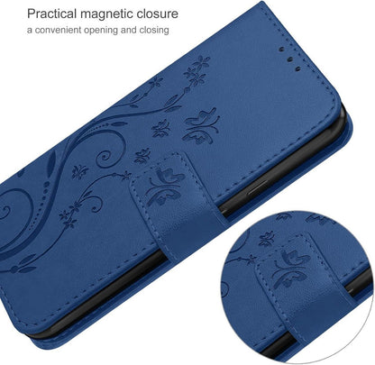 Google Pixel 8A 5G Leder Flip Wallet Hülle Schutzhülle Dunkel Blau