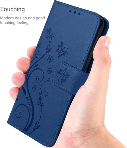 Google Pixel 8A 5G Leder Flip Wallet Hülle Schutzhülle Dunkel Blau