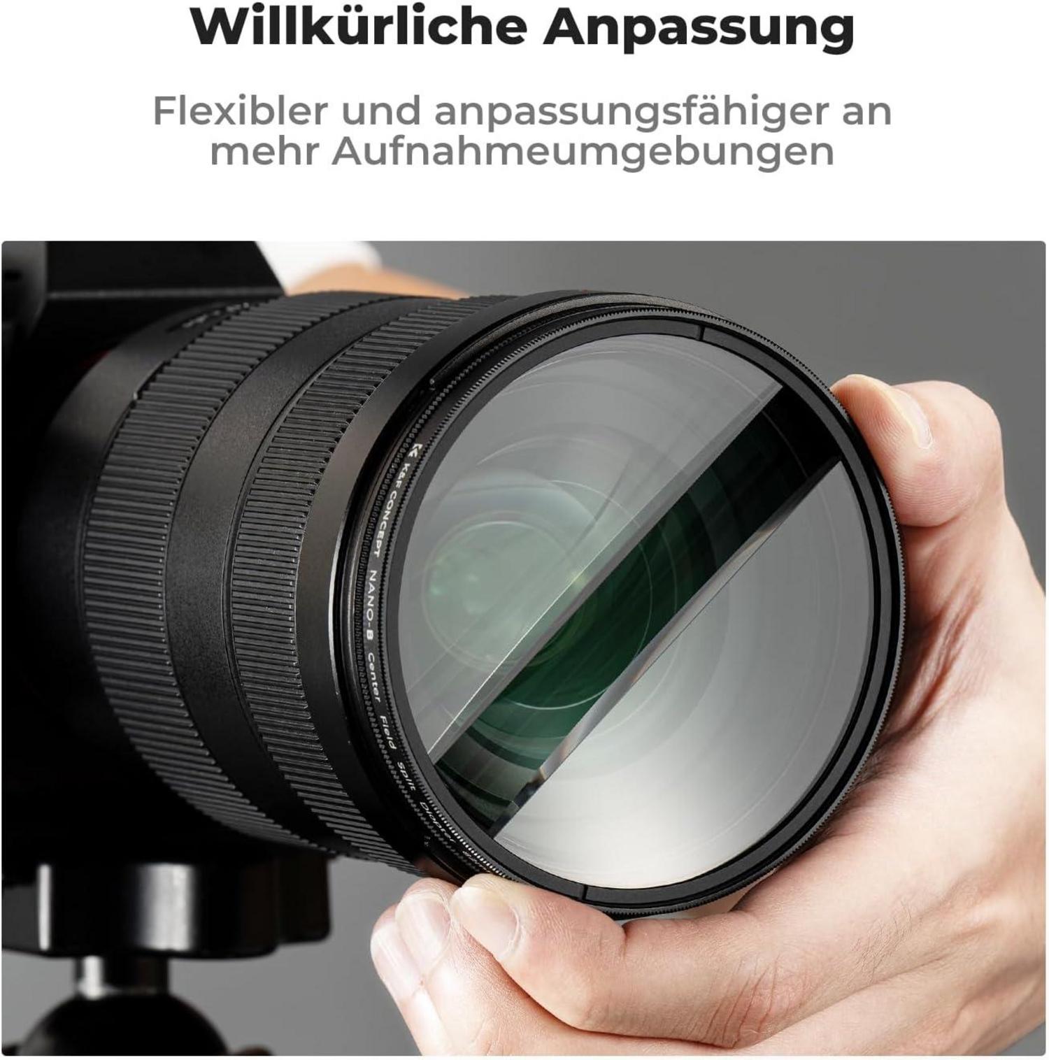 82mm Split Dioptrien Prisma Spezialeffektfilter - K9 AGC-Glas