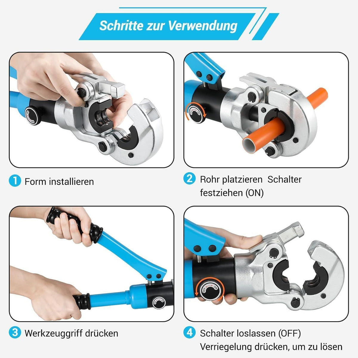 Profi Presszange TH-Kontur für Alu-Kunststoffrohre 16-32mm