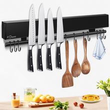 Magnetleiste mit Haken 43 cm schwarz magnetisch selbstklebend
