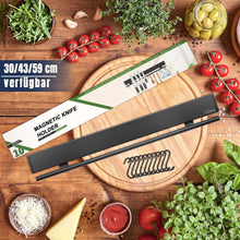 Magnetleiste Messer mit 10 Haken 43 cm schwarz Magnet