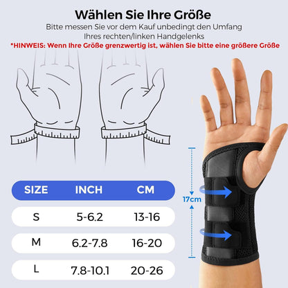 FREETOO Beidhändige Handgelenksschiene Karpaltunnel RIS Rosenrot L