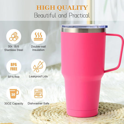 Livole 30oz 900ml Doppelwandiger Thermobecher mit Strohhalm