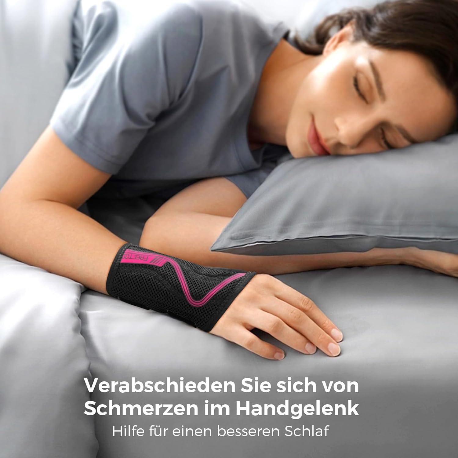 Handgelenkstütze mit atmungsaktiver S-förmiger Stützstange - Linke