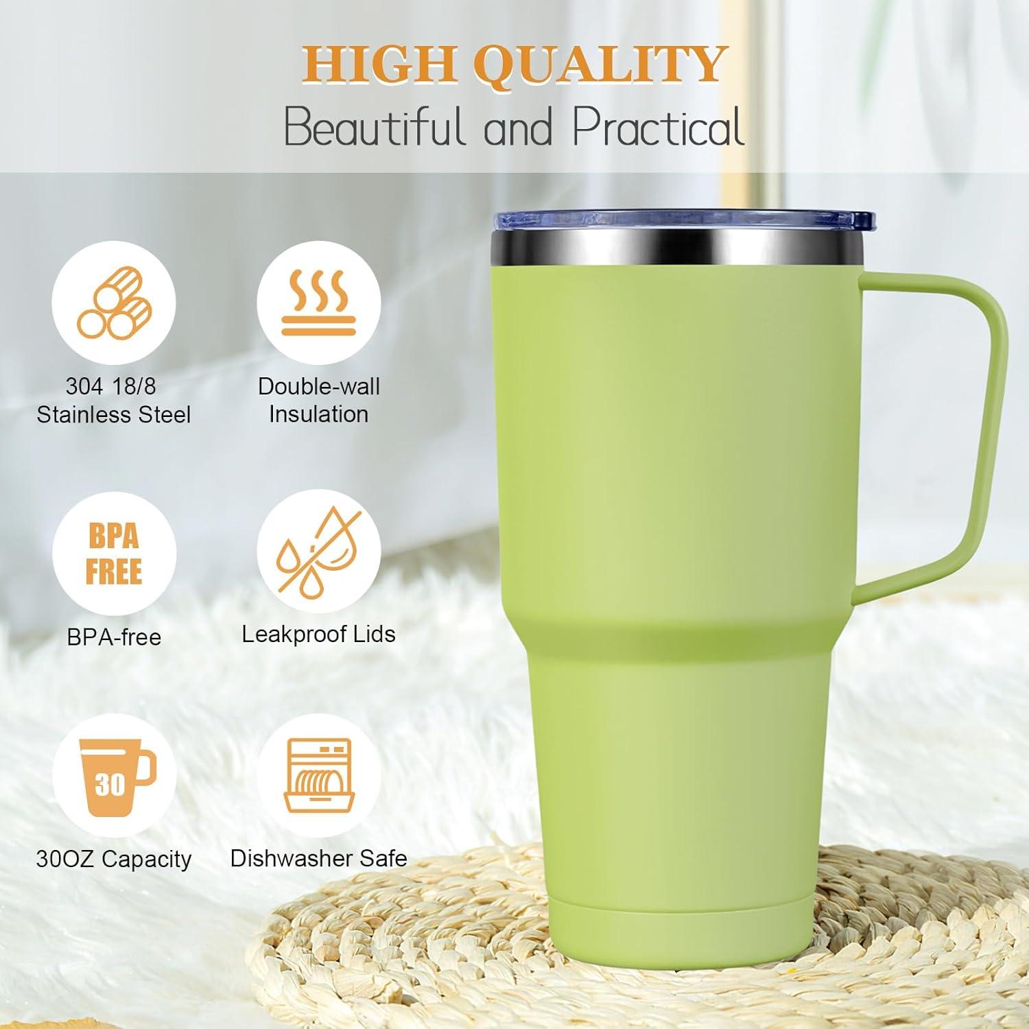 Doppelwandiger 30oz Thermobecher mit Strohhalm und