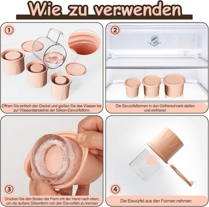 Silikon Eiswürfelform für Stanley Cup, 3er Set, BPA-frei, Pink