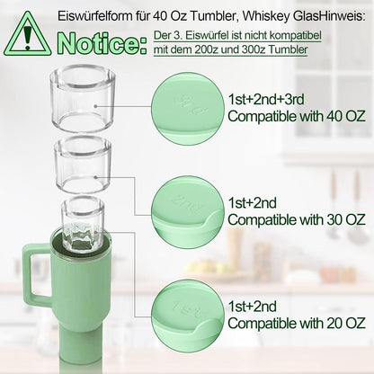 Eiswürfelform Silikon 3 Stück BPA Frei für Stanley Cup Accessories