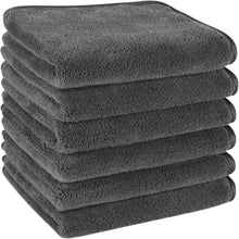 6er Pack Gästehandtücher Mikrofaser Dunkelgrau Saugstark 30x50 cm