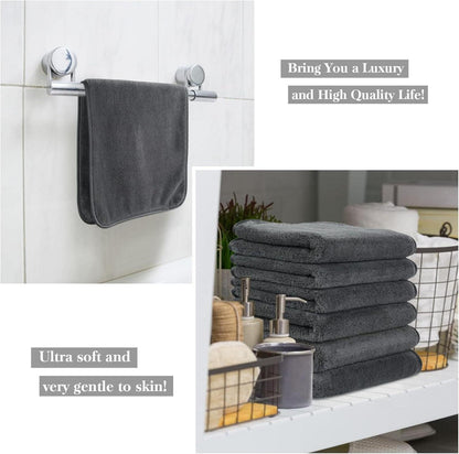 6er Pack Gästehandtücher 30x50 Mikrofaser Handtuch Dunkelgrau