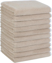 10er Pack Mikrofaser Gästehandtücher 30x50 Saugstark Hellbraun