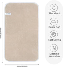 10er Pack Mikrofaser Gästehandtücher 30x50 Hellbraun