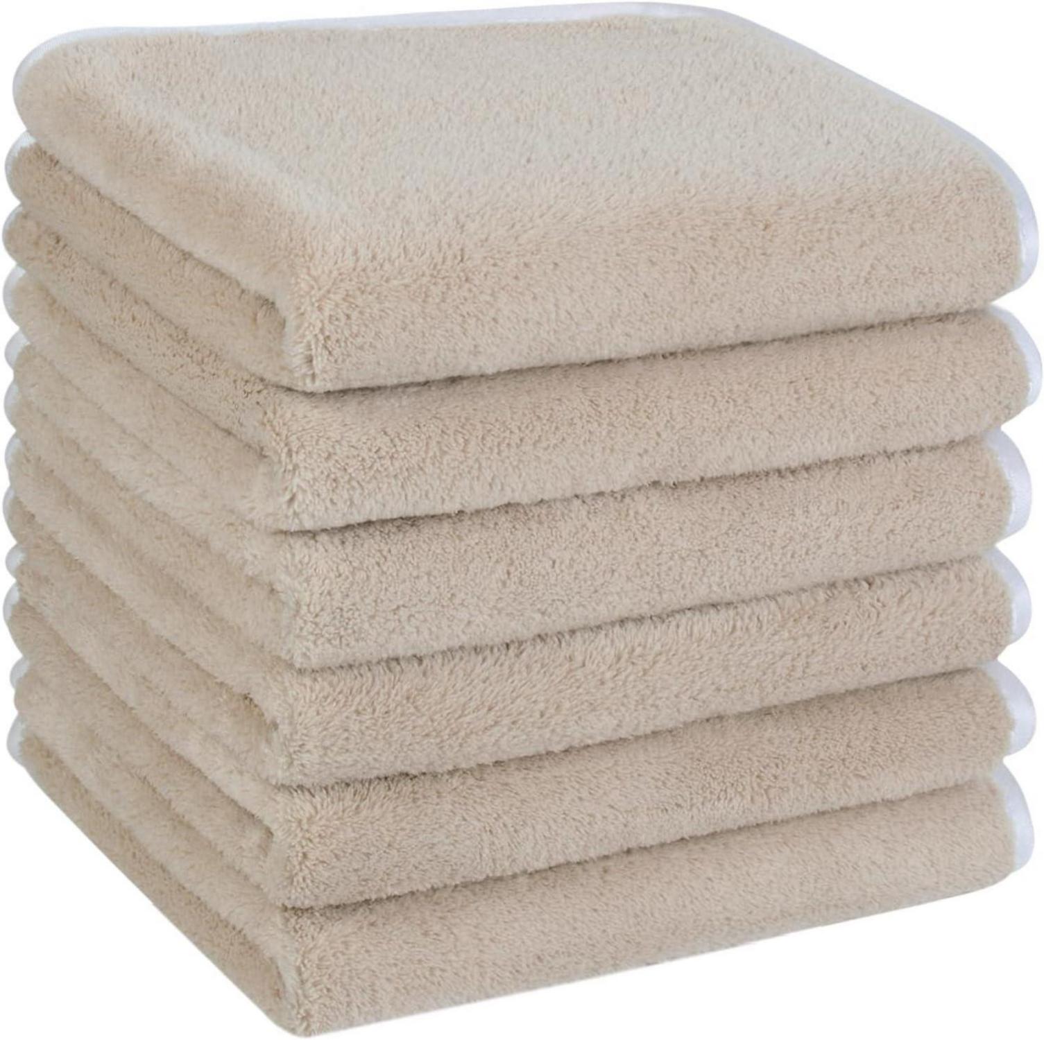 6er Pack Mikrofaser Gästehandtücher 30x50cm Saugstark & Flauschig