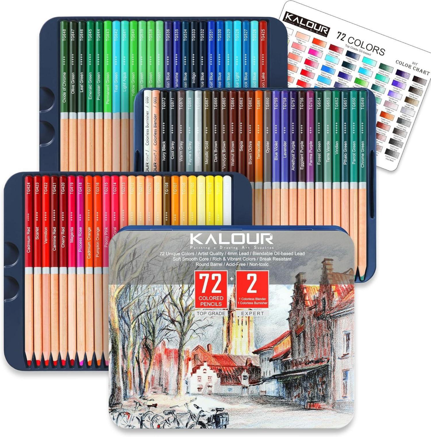 Professionelle Buntstifte Set 72-teilig zur Malerei auf Ölbasis