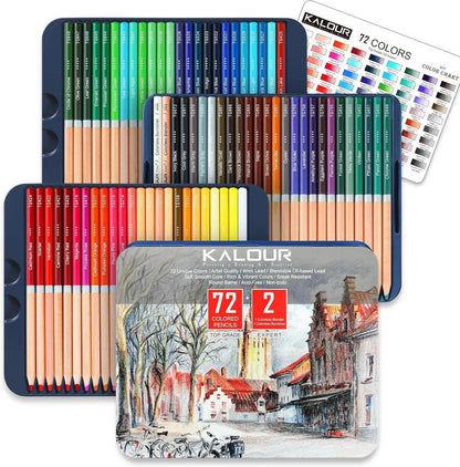 Professionelle Buntstifte Set 72-teilig zur Malerei auf Ölbasis