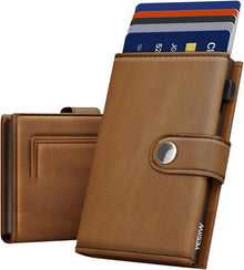 Slim RFID Geldbörse Herren Kartenetui Trifold Portemonnaie Magnetisch
