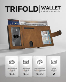 YESIIW Herren Geldbörse Kartenetui RFID Slim Wallet Braun