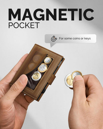 Slim RFID Geldbörse Herren Kartenetui Trifold Portemonnaie Magnetisch