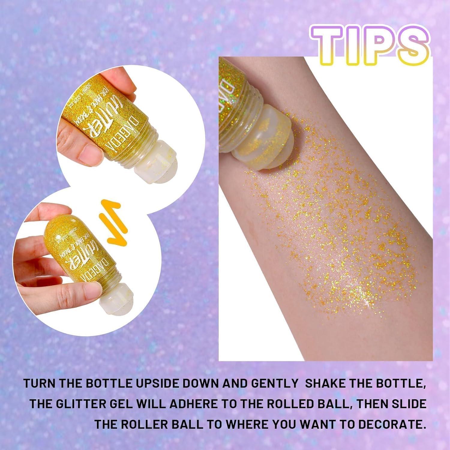 Prreal Mermaid Glitter Gel, Festival Rave Makeup, Holographic Hair Sequins