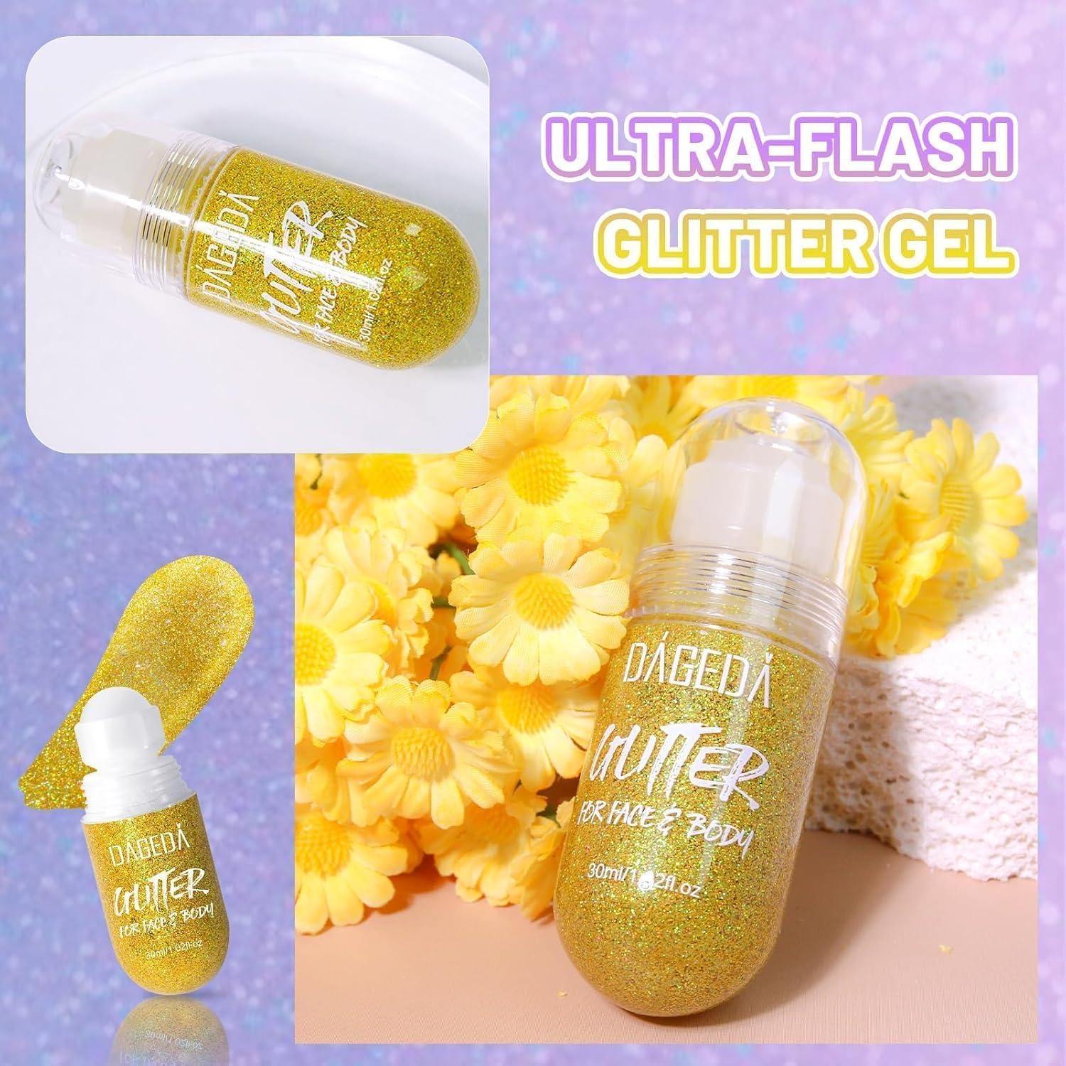 Roll-on Body Glitter Gel, Mermaid Festival Makeup Shimmer