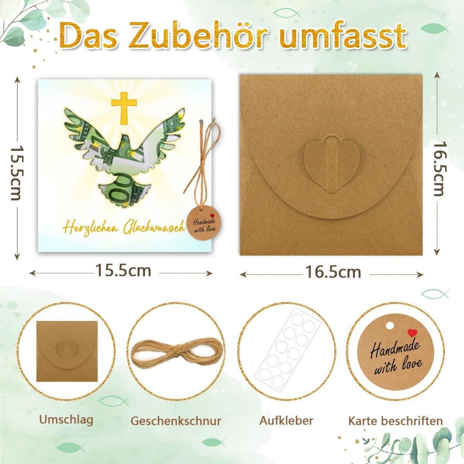 Luckeey Geldgeschenk Karte Umschläge - Originelles Geschenk Firmung Communion