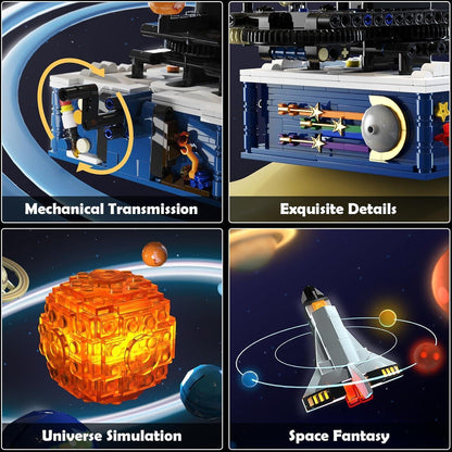 CUBIMANA Sonnensystem Bauspielzeug mit Licht und Rotations