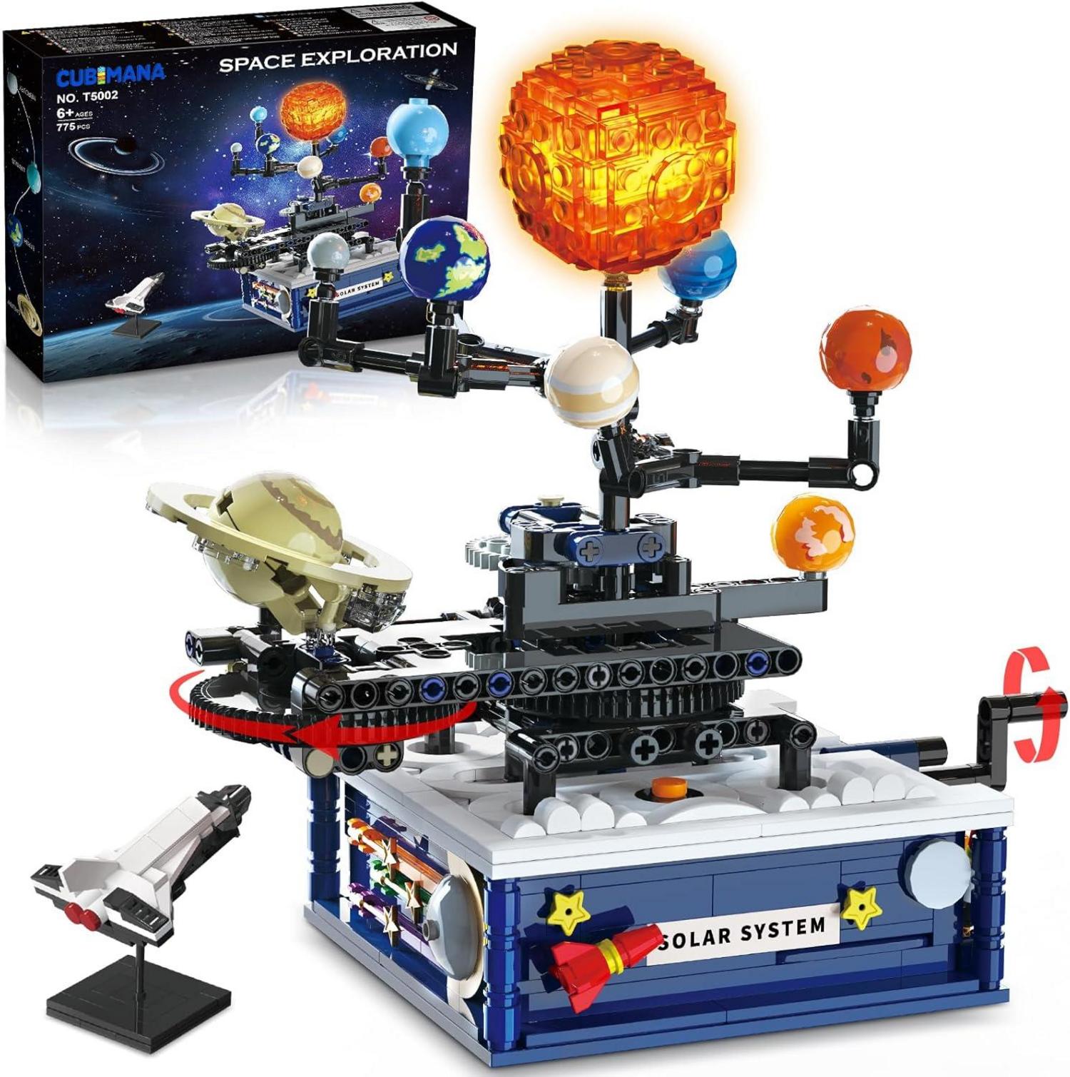 Sonnensystem Bauspielzeug mit Licht und Rotationsfunktion