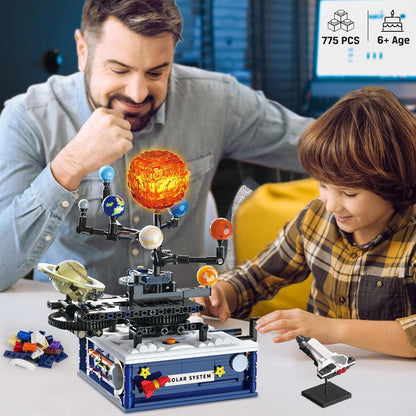 Sonnensystem Bauspielzeug mit Licht und Rotationsfunktion