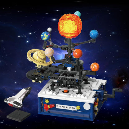 CUBIMANA Technik Sonnensystem Bauspielzeug mit Licht und Rotation, 775 Teile