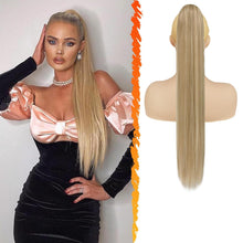 Pferdeschwanz Verlängerung Synthetik 66CM Blond Haarclip Zopf