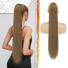 Glattes Pferdeschwanz Haarverlängerung Synthetik Braun 76CM