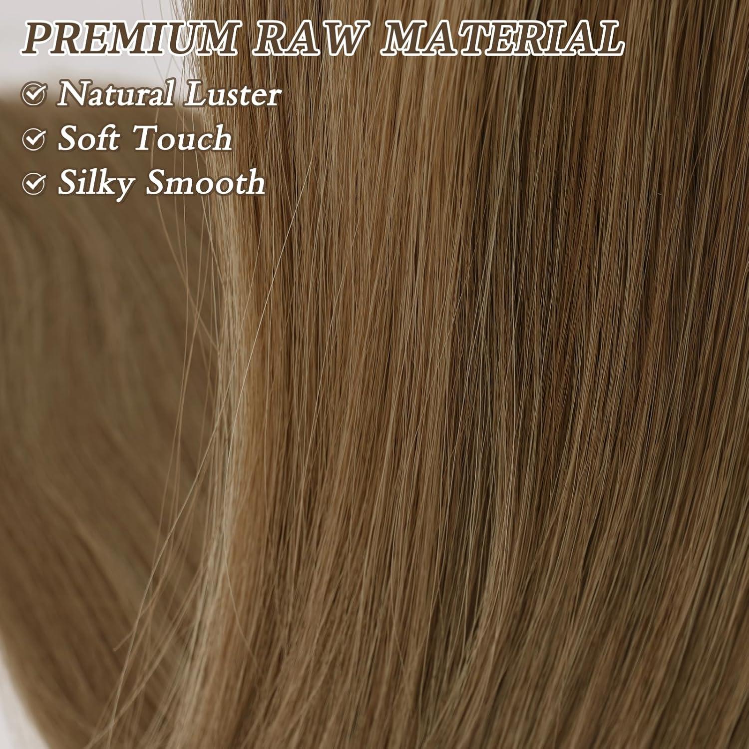 BARSDAR Lang Glattes Pferdeschwanz Haarverlängerung 86CM Braun Synthetik Clip Zopf