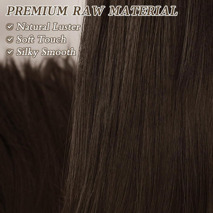 BARSDAR Braun Pferdeschwanz Verlängerung 86CM Synthetik Haar Zopf Haarteil Damen