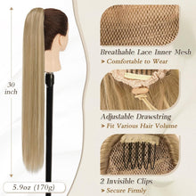 Pferdeschwanz-Verlängerung Zopf Blond 76cm mit Kordelzug