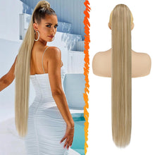 BARSDAR Kordelzug Pferdeschwanz Verlängerung 86cm Blond haftet