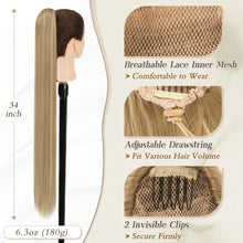 Kordelzug Pferdeschwanz Verlängerung 86CM Blond Synthetik