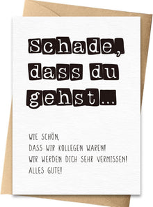Abschiedskarte Kollegen Jobwechsel Rente Umschlag A6