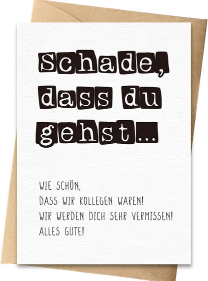 Abschiedskarte Kollegen Jobwechsel Rente Umschlag A6